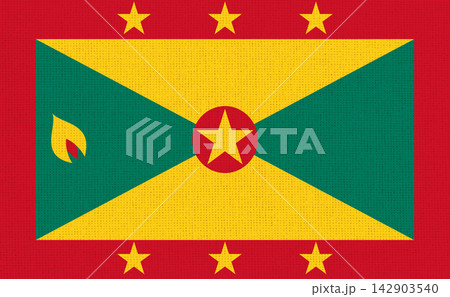 Illustration of the national flag of Grenada on a colorful fabric surface Illustration of the national flag of Grenada on a colorful fabric surface 142903540