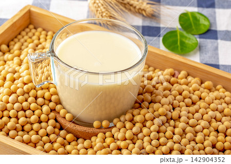 fresh Soy Milk with Soybean Ingredient Traditional Drink fresh Soy Milk with Soybean Ingredient Traditional Drink 142904352