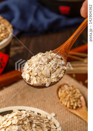 traditional Oat Noodle Pieces Made from Grain Ingredients 142904362