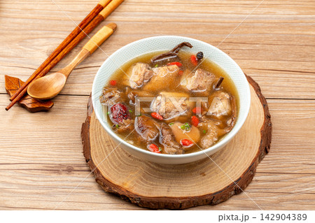 mushroom Pork Rib Soup Traditional Chinese Food Dish mushroom Pork Rib Soup Traditional Chinese Food Dish 142904389