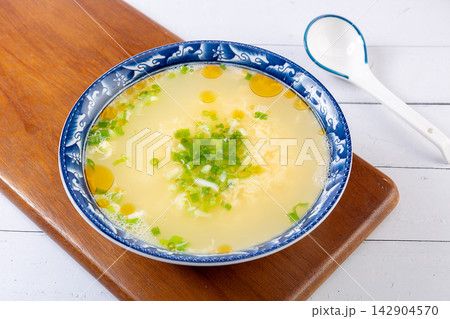 savory Egg Tea with Green Onion Traditional Flavor 142904570