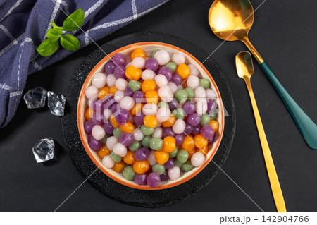 colorful Taro Balls Ingredients Traditional Asian Dessert Food colorful Taro Balls Ingredients Traditional Asian Dessert Food 142904766