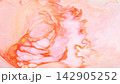 Pale pink fluid art background with white liquid paints and branching coral contours 142905252