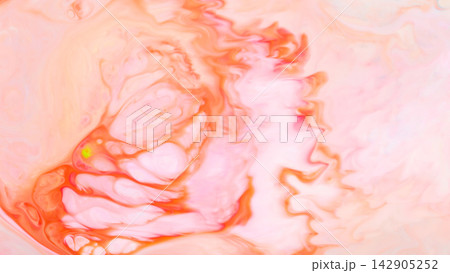 Pale pink fluid art background with white liquid paints and branching coral contours Pale pink fluid art background with white liquid paints and branching coral contours 142905252