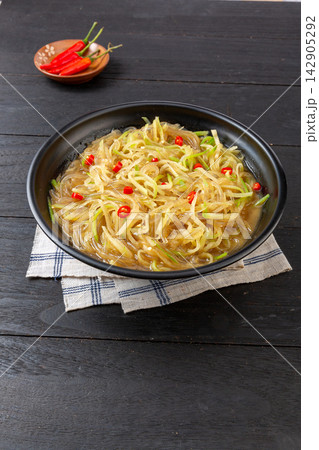 braised Radish with Glass Noodles, Traditional Chinese Home-Style Stew 142905292