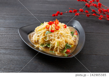 spicy Tossed Kohlrabi Julienne, Chinese Cold Appetizer spicy Tossed Kohlrabi Julienne, Chinese Cold Appetizer 142905385