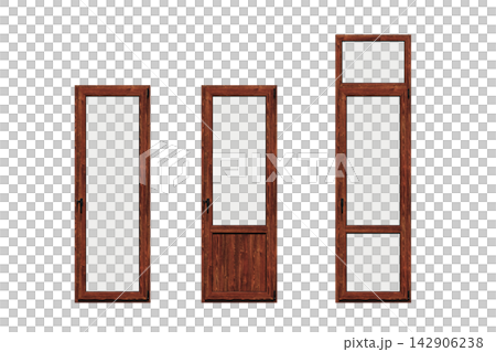 interior doors isolate on a transparent background, interior furniture, 3D illustration, cg render interior doors isolate on a transparent background, interior furniture, 3D illustration, cg render 142906238
