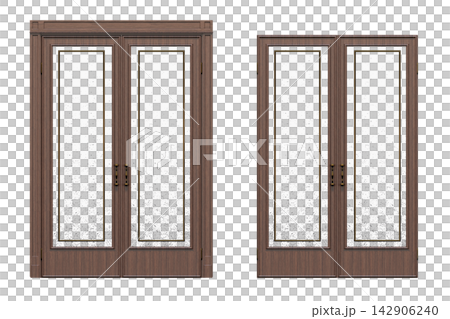 interior doors isolate on a transparent background, interior furniture, 3D illustration, cg render interior doors isolate on a transparent background, interior furniture, 3D illustration, cg render 142906240