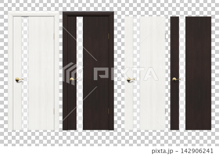 interior doors isolate on a transparent background, interior furniture, 3D illustration, cg render 142906241