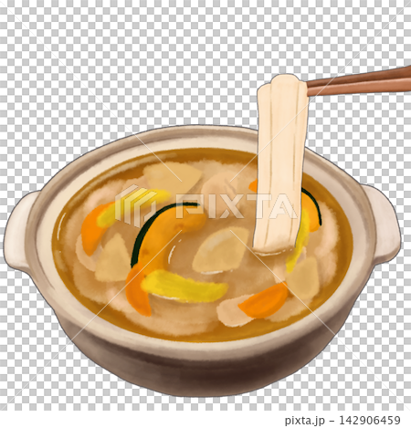 用筷子夾起禦刀込的插圖。 142906459