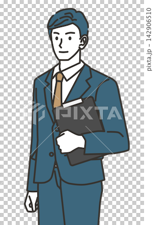 A reliable businessman carrying a file of documents A reliable businessman carrying a file of documents 142906510