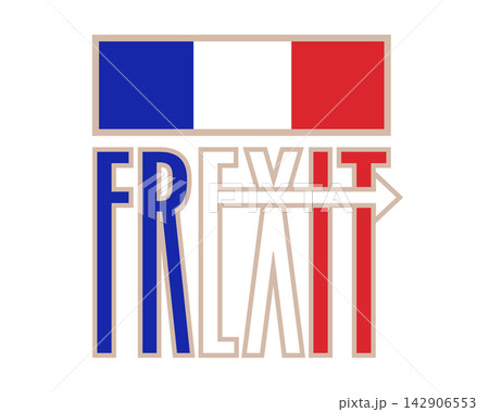 Frexit Emblem Vector Illustration. France Exit EU Political Symbol. 142906553