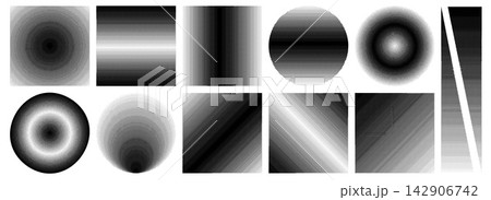 Vector halftone patterns set, dot gradients Vector halftone patterns set, dot gradients 142906742