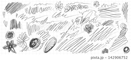 Hand drawn line doodles and pen scribbles pack Hand drawn line doodles and pen scribbles pack 142906752
