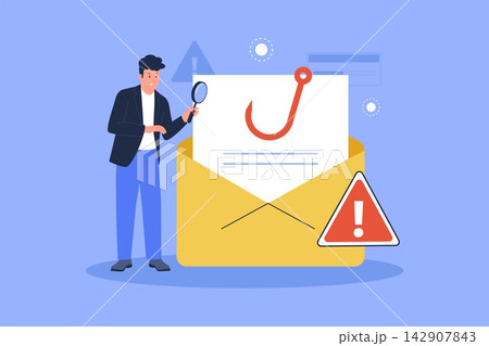 Vector of Phishing Detection Email Threat Security Isolated Illustration Vector of Phishing Detection Email Threat Security Isolated Illustration 142907843
