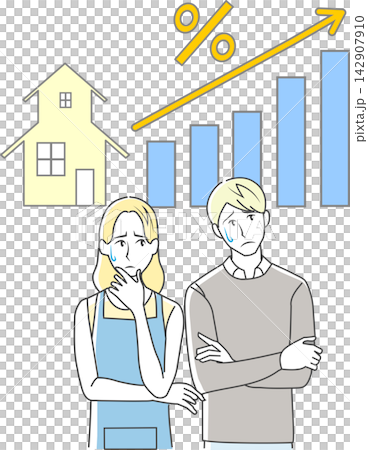 A couple worried about rising mortgage payments due to interest rate hikes. A couple worried about rising mortgage payments due to interest rate hikes. 142907910