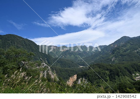 立山カルデラの全景 鳶山の大崩壊 六九谷展望台 立山カルデラの全景 鳶山の大崩壊 六九谷展望台 142908542
