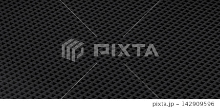 Dark geometric grid pattern creating abstract texture 142909596