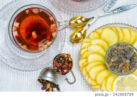 tea, fruit tea, Cup of tea, various kinds of tea, tea on the table tea, fruit tea, Cup of tea, various kinds of tea, tea on the table 142909789