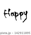 Happy｜幸せ・明るさ・抽象ラインアート・黒線イラスト 142911895