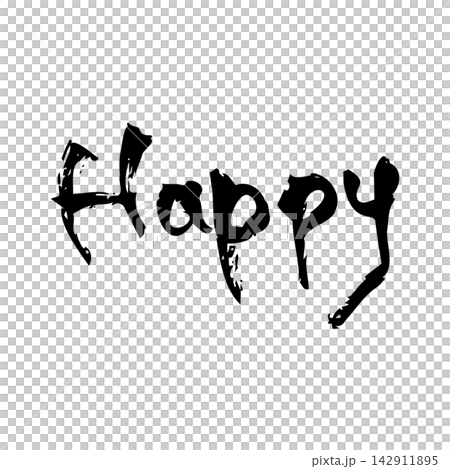 Happy | Happiness, Brightness, Abstract Line Art, Black Line Illustration 142911895
