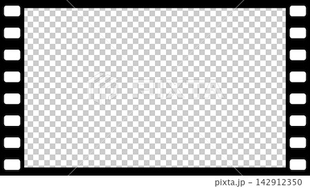 具有模擬照片或膠片質感的相框。透明背景。 16:9 寬高比。 142912350