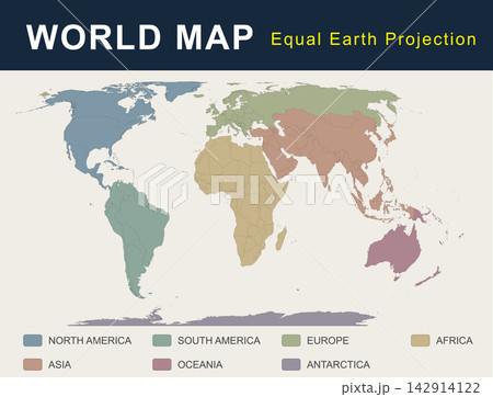 イコールアース図法の世界地図 イコールアース図法の世界地図 142914122
