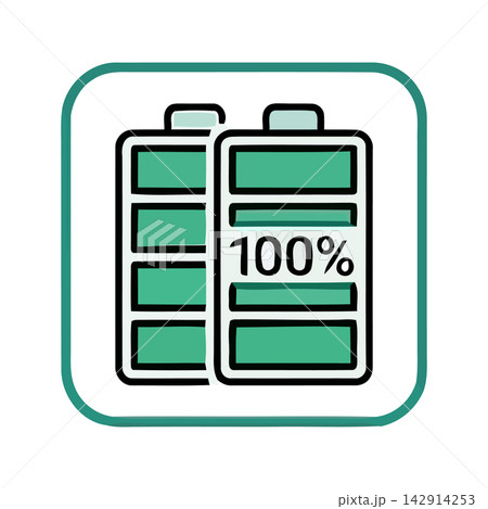Clean vector icon representing low battery charge level for mobile devices and technology interfaces. Clean vector icon representing low battery charge level for mobile devices and technology interfaces. 142914253