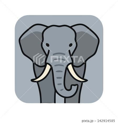 Adorable stylized baby elephant vector graphic perfect for children's books, educational materials, and whimsical illustrations. 142914585