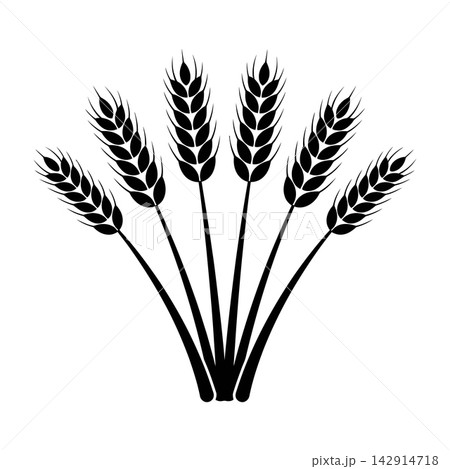 Wheat ears silhouette illustration 142914718