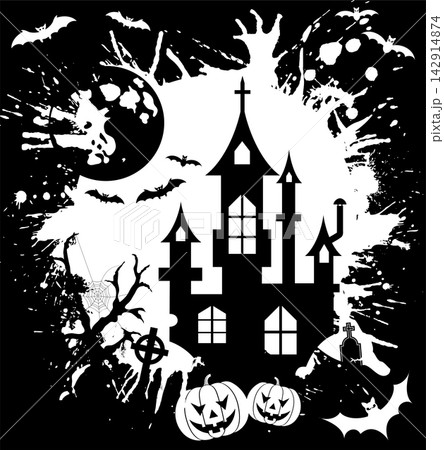 Grunge Halloween frame Grunge Halloween frame 142914874