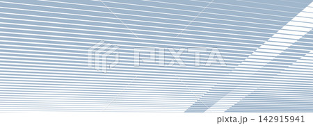 White transparent banner background with abstract geometric diagonal light blue lines and layered angled shapes forming modern minimal pattern for corporate presentation and cover. 142915941