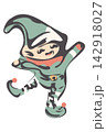 Cute Christmas Elf Hand Drawn Vector 142918027