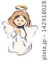 Cute Christmas Angel Hand Drawn Vector 142918028