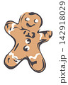 Cute Christmas Gingerbread Man Hand Drawn Vector 142918029