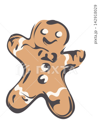 Cute Christmas Gingerbread Man Hand Drawn Vector Cute Christmas Gingerbread Man Hand Drawn Vector 142918029