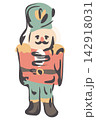Cute Christmas Nutcracker Hand Drawn Vector 142918031