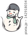 Cute Christmas Snowman Hand Drawn Vector 142918034