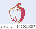 Pastel Hand Drawn Bell Pepper Vector Illustration 142918037