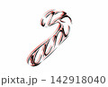 Hand Drawn Christmas Candy Cane Vector Illustration 142918040