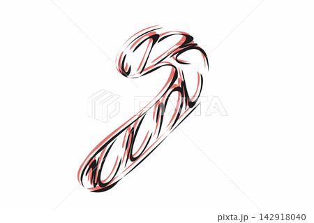 Hand Drawn Christmas Candy Cane Vector Illustration 142918040
