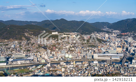 稲佐山から望む長崎市街地と長崎港の都市景観 稲佐山から望む長崎市街地と長崎港の都市景観 142918211