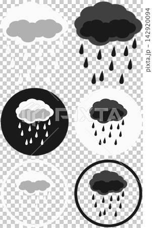 雨圖示插圖變體集 / 雨和天氣插圖素材 142920094