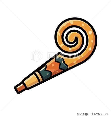 Decorative educational illustration of a rolled manuscript or antique historical text on a classic beige scroll. 142922079