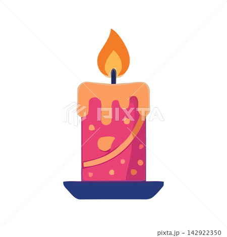 Cute illustration of an open candle flame and body, perfect for celebration or decorative design. Cute illustration of an open candle flame and body, perfect for celebration or decorative design. 142922350
