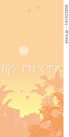 9月の夕景のイラスト 9月の夕景のイラスト 142923888