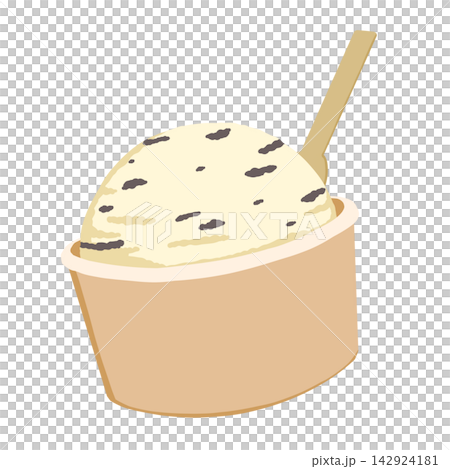 カップに入ったアイスクリームのイラスト カップに入ったアイスクリームのイラスト 142924181
