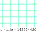 水彩風の手描きチェック柄背景（ミントグリーン） 142924480