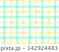 水彩風の手描きチェック柄背景（明るいパステルミックス） 142924483