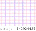 水彩風の手描きチェック柄背景（ゆめかわパステル） 142924485